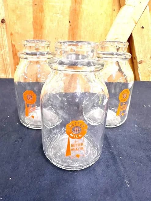 Lot of Three Vintage PYRO Half Pint Milk Bottle
