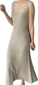 Amazon.com: Women's Sleeveless High Stretch Ankle-Length A-Line Dress Vintage Style Black : Clothing, Shoes & Jewelry