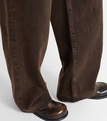 Collegiate high-rise wide-leg jeans in brown - Frame | Mytheresa