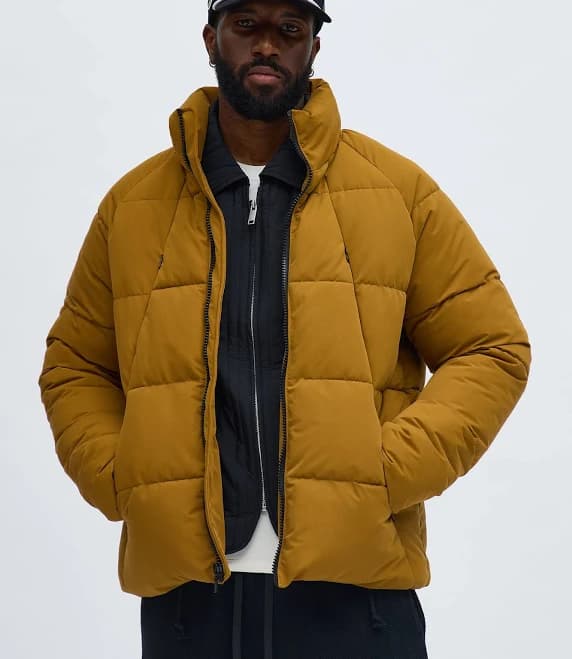 Fashion Nova Men's Relaxed On Track Quilted Puffer Jacket