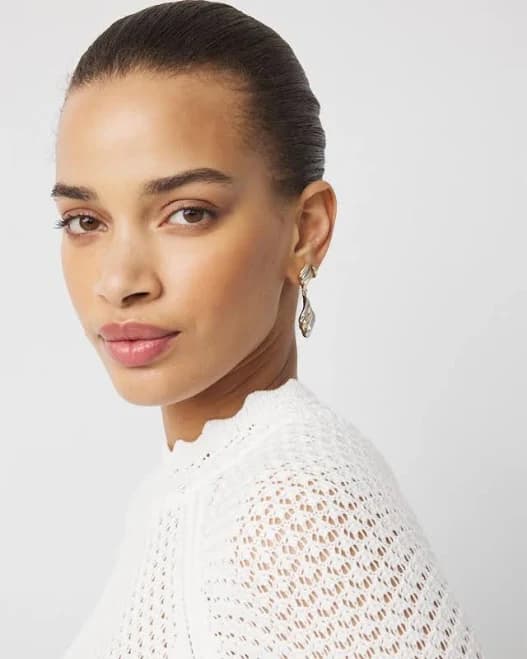 White House Black Market Women's Sculptural Wave Drop Earrings