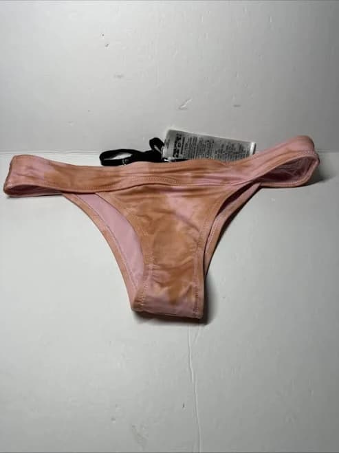BILLABONG Women M Orange Pink Tie Dye SKIMPY Swim Bikini Bottom ADIV String