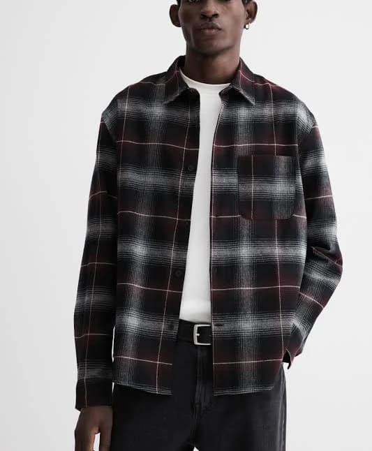H&M Men's Loose-Fit Flannel Shirt