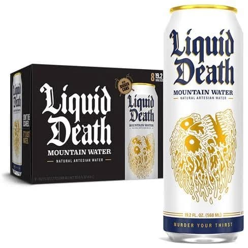 Liquid Death Mountain Water 8 pack/19.2 oz cans