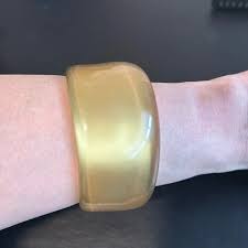 Jewelry | Vintage Plastic Bangle Bracelet Gold Asymmetrical Retro Boho | Poshmark