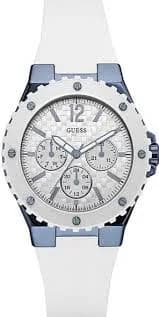 Guess Overdrive Chronograph White Dial White Rubber Strap Watch for Women - W0149L6