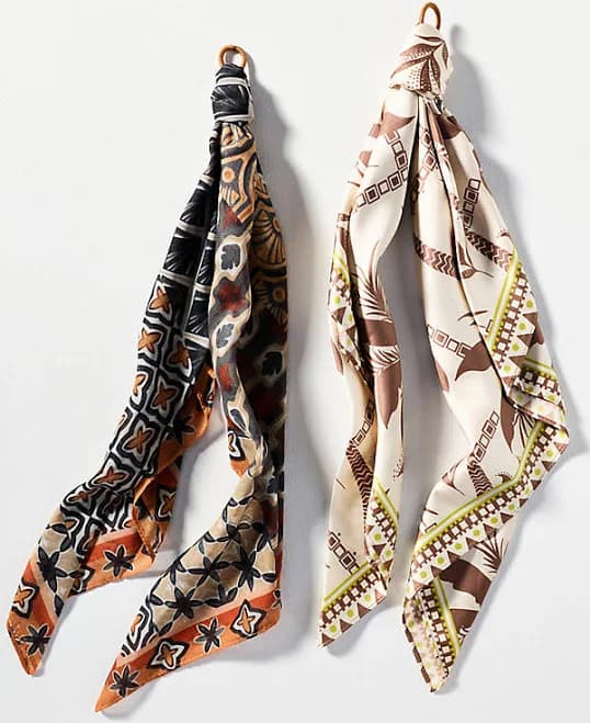 Anthropologie Neutral Patterned Hair Scarves (Set of 2)