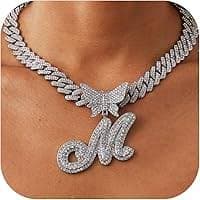Mens Silver Gold Cuban Link Chain for Men Women Diamond Necklace Chains Iced Out Chain Miami Cuban Link Bracelet Hip Hop Jewelry for Men and Women Jewelry Gift | Amazon.com