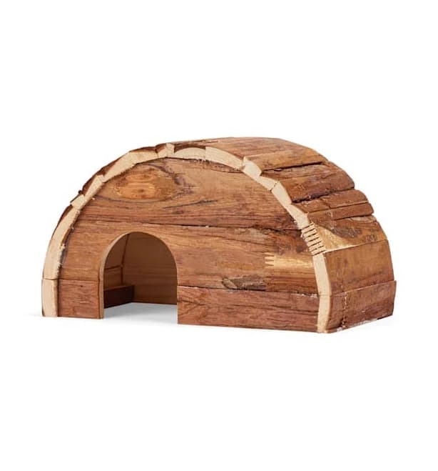 EveryYay Natural Wooden Arched Hideaway for Small Animals