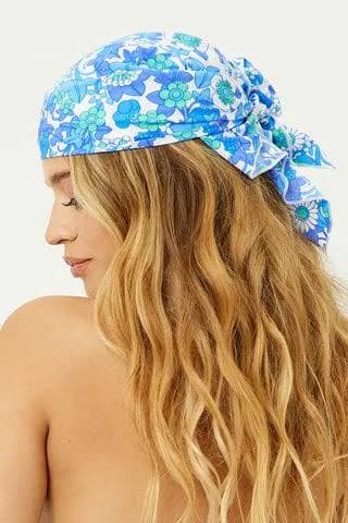 Frankies Bikinis Heidi Crepe Floral Head Scarf