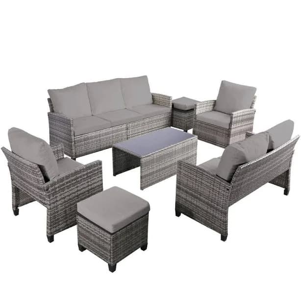 JUSKYS Modern Luxury 7-Piece Outdoor Conversation Set