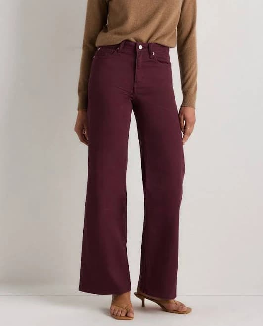 Quince Women's Bella Stretch Wide Leg Organic Cotton Jeans