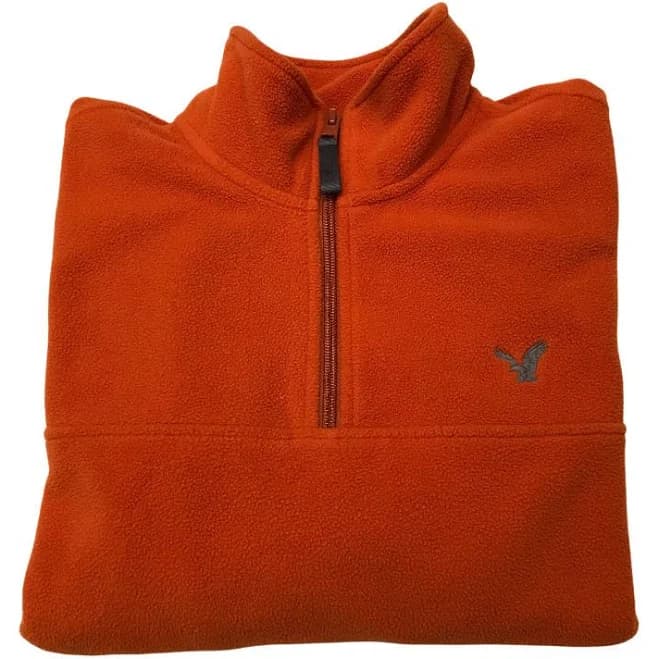 American Eagle Outfitters Men's Burnt Orange 1/4 Zip Fleece