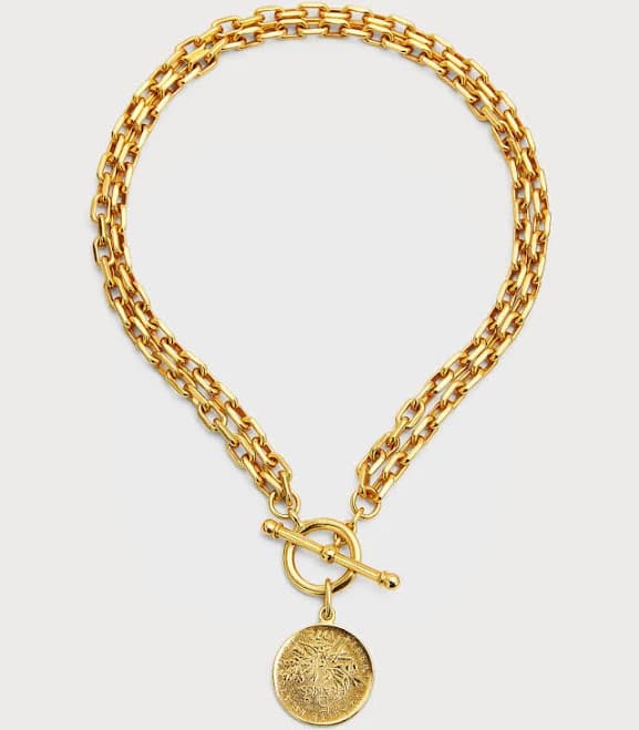 BEN-AMUN Women's 24k Gold Moroccan Coin Double-Chain Necklace