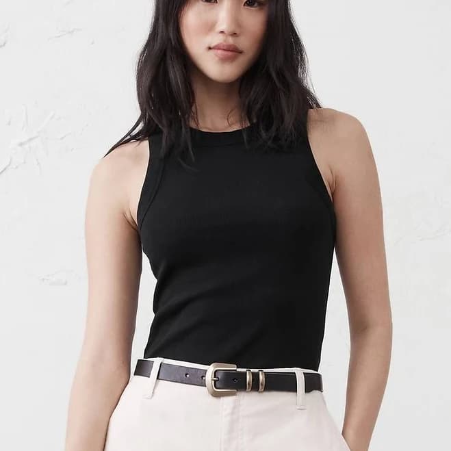 Preppy Women's Ribbed Racer Tank