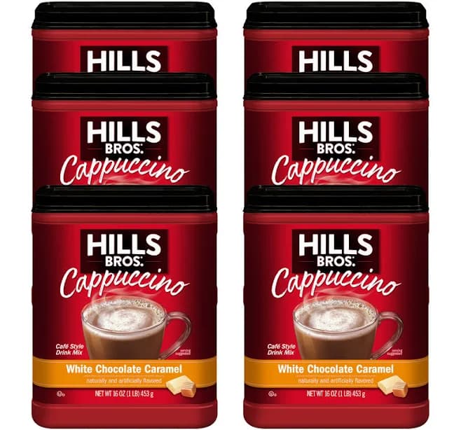 White Chocolate Caramel - Instant Cappuccino Mix 16 oz Canister - Case of 6