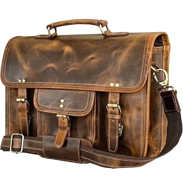 Rustic Town Leather Messenger Bag