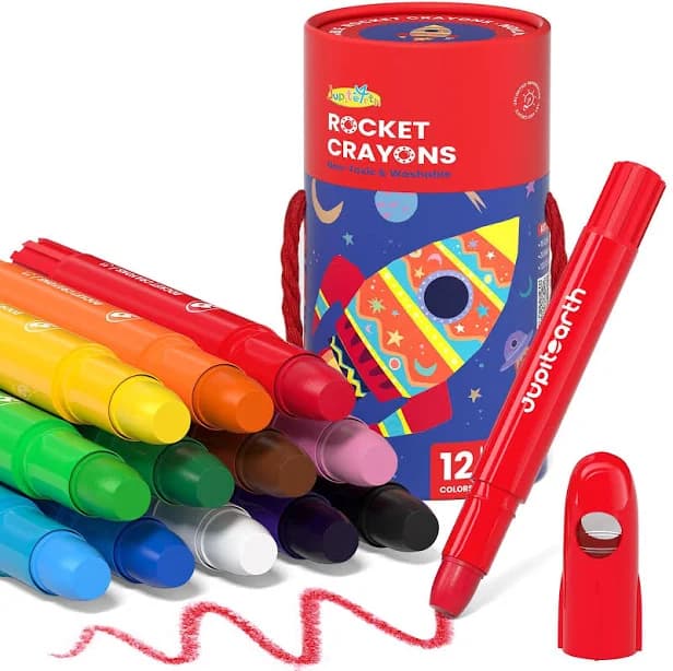 12 Colors Twist Crayons For Toddlers 1-3, Non-toxic Washable Crayons