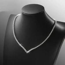 9ct Heart Moissanite Tennis Necklace: Sterling Silver, 16-20 Inch - Etsy