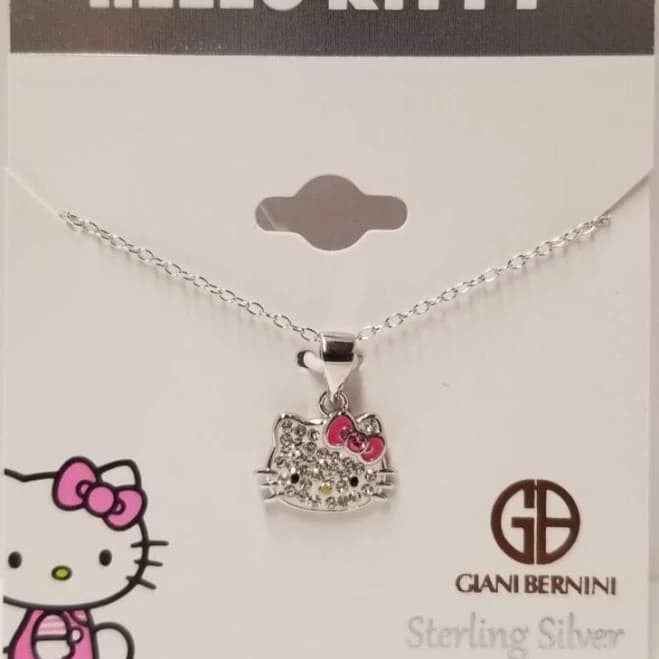 Giani Bernini Hello Kitty Sterling Silver Crystal Necklace