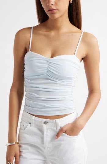 Open Edit Ruched Layered Camisole
