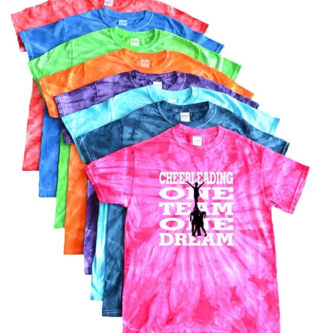 Cheerleading Tie Dye T-Shirt with One Team One Dream Logo