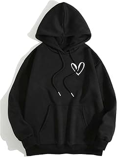 Womens Graphic Hoodies Drawstring Long Sleeve Sweatshirt with Pocket Pullover