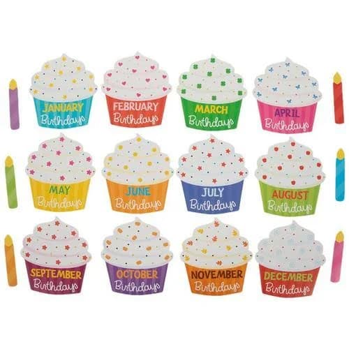 Birthday Cupcake & Candles Cutouts