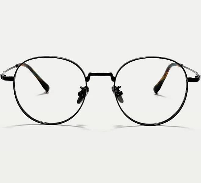 ZanyLen Vintage Lightweight Glossy Titanium Round Eyeglasses