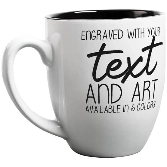 PlaqueMaker Customizable Ceramic Bistro Coffee Mug