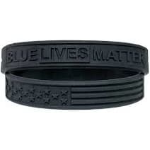 Sainstone Blue Lives Matter Thin Blue Line American Flag Bracelets - Support Law Enforcement Silicone Rubber Wristbands Gifts for Police Officers,