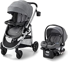 Modes Pramette Travel System, 3-in1 Modular Carseat Stroller Combo, Infant Car Seat Carrier to Toddler Stroller, Includes the SnugRide 35 Car Seat, Ellington