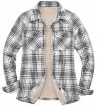 Women's Matching Family Black White Plaid Flannel Shirt Jacket - Bright Grey / S