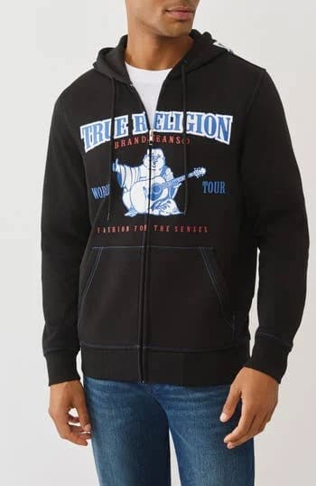 True Religion Raw Exaggerated Icon Zip Men Hoodie