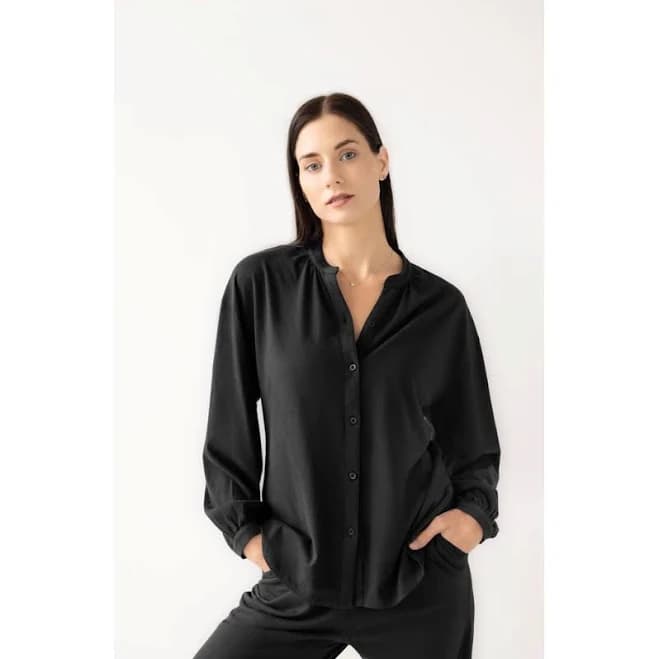 Salua Women's Mandarin Collar Soft Pima Cotton Pajamas