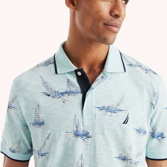 Nautica Men's Classic Fit Printed Polo