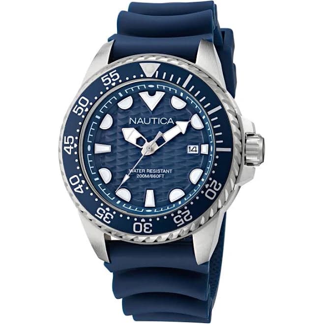 Nautica Men's Silicone Strap Sea Dive Watch