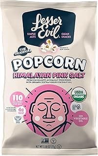 LesserEvil Organic Popcorn, Himalayan Pink Salt, .88 Ounce, 18 Count