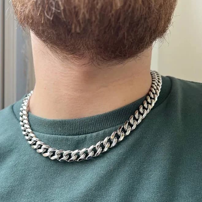 Men's Chunky Silver Chain Necklace
