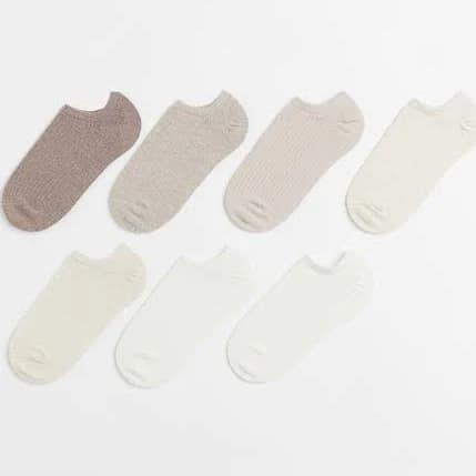H&M Ladies 7-Pack Ribbed Ankle Socks