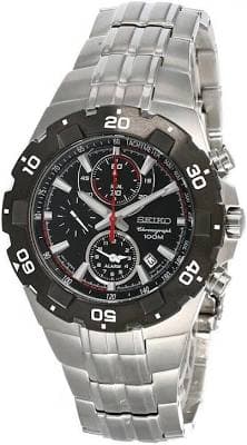 Seiko Men's SNAD35P1 Stainless Steel Alarm Chronograph Watch
