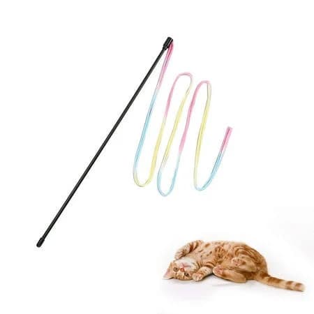 Uvwlwu Kitten Cat Pet Toy Chaser Stick Rainbow Color Interactive Play Fun Toys(multicolor), Size: 48