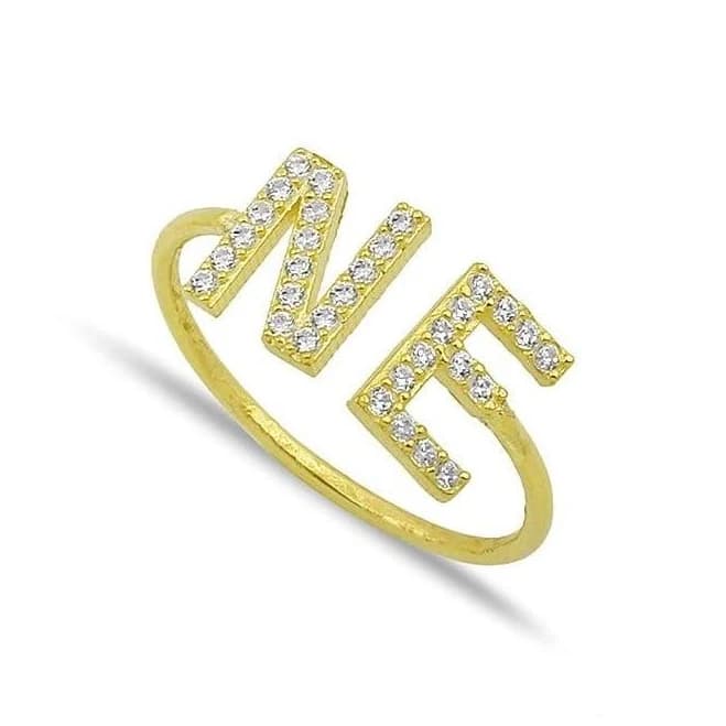 Block Pave Initial Ring