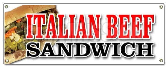 SignMission Italian Beef Sandwich Banner Sign salami meat deli Italian restaurant