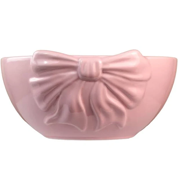 Way to Celebrate 1pk Pink Ceramic Bow Serving Bowl