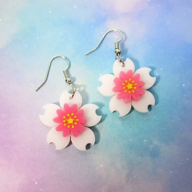 Sakura Cherry Blossom Lightweight Dangle Earrings