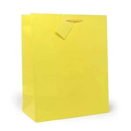 allgala Gift Bags, 12 Pack Durable 9x7x4 Inch Medium Size Yellow Gift Bags with Handles for Birthday, Wedding, Party Supplies, Baby Shower, Holidays, Chirstmas