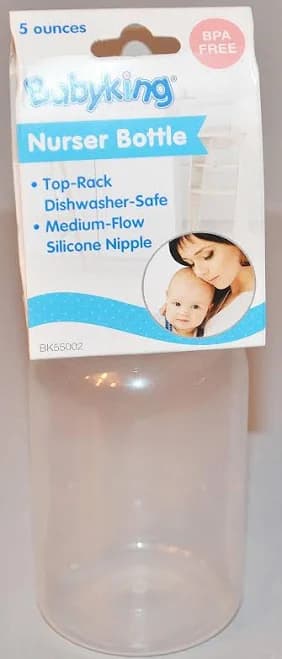 Baby King 5 Oz. Nurser Bottle Clear Bpa Free Medium Flow
