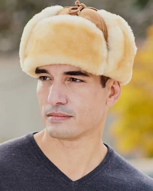 Alaska Shearling Sheepskin Trapper Hat