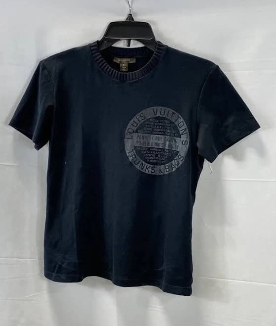 Louis Vuitton Women Black Logo Shirt Size S